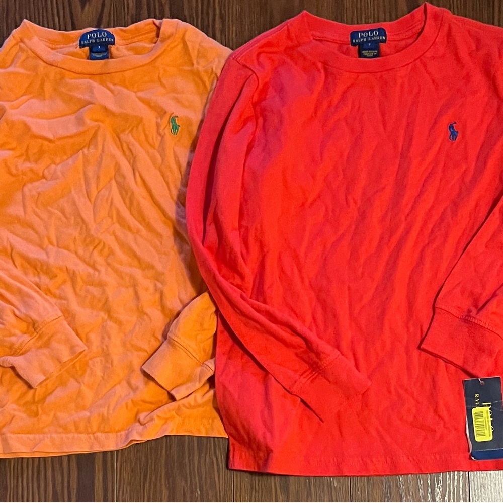 Polo by Ralph Lauren Kids Long Sleeve Tees - Orange and Red